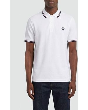 Fred Perry Cotton Polo Shirt With Logo - White