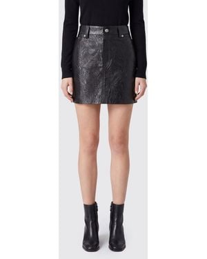 Michael Kors High-Waisted Faux Leather Pencil Mini Skirt With Five Pockets - Black