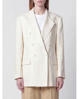 Tagliatore Double-Breasted Blazer With Peak Lapels And Flap Pockets - White