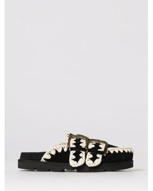Mou Low Bio Suede Sabot With Stitching - White