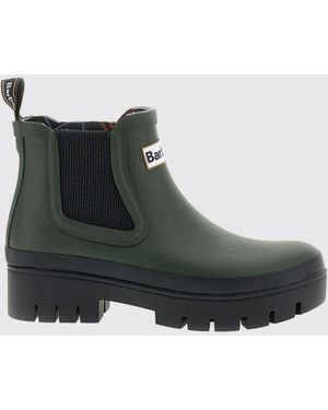 Barbour Rubber Chelsea Rain Boots With Contrast Logo - Green