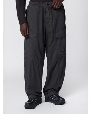 C.P. Company Oversized Stretch Cotton Cargo Trousers - Black