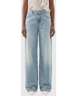 McQueen Jeans Wide-Leg De De Algodón - Azul