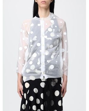 Junya Watanabe Cardigan Di Nylon A Pois - Bianco