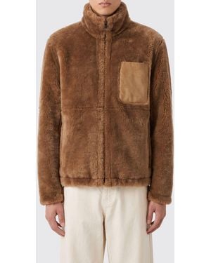 Salvatore Santoro High-Neck Ovine Leather Sports Jacket With Zip Closure - Brown