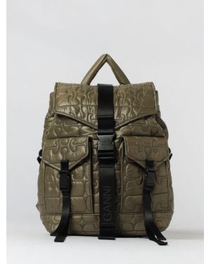 Ganni Backpack With Logo in Blue | Lyst