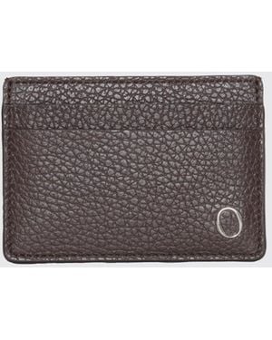 Orciani Micron Hammered Leather Credit Card Holder - Grey
