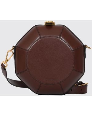 Coccinelle Sewing Box Leather Shoulder Bag With Removable Handle - Brown