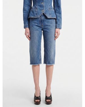 Magda Butrym High-Waisted Denim Shorts With Five-Pocket Design - Blue