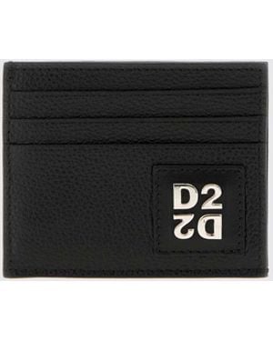 DSquared² Cowhide Leather Card Holder With Contrast Logo - White