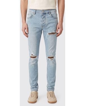Amiri Jeans Slim Fit De Desgastado - Azul