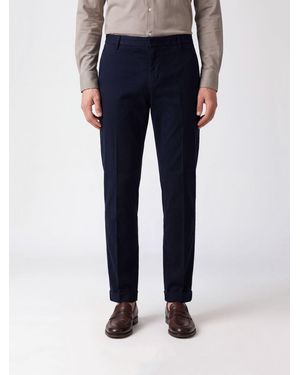 Dondup Gaubert Slim Fit Mid-Rise Velvet Chino Pants - Blue