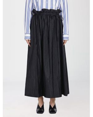 Jil Sander Silk Blend Midi Skirt - Blue