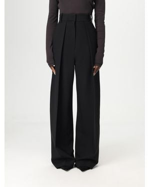 KHAITE Highwaisted Pleated Wideleg Pants - Black