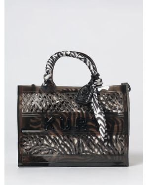 Kurt Geiger Jelly Handtasche Aus Perforiertem Pvc Von Mit Zebra-Print Und Innentasche - Schwarz