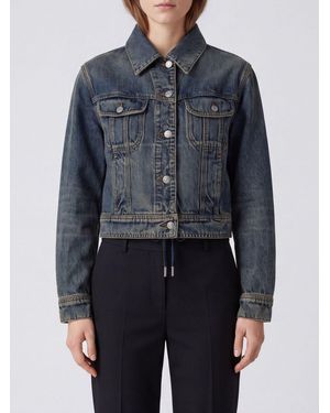 McQueen Cropped Denim Jacket - Blue