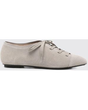 Emporio Armani Suede Leather Square-Toe Derby Shoes With Tie Fastening - White