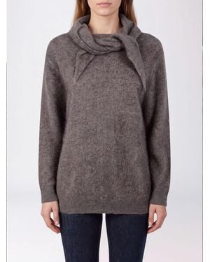P.A.R.O.S.H. Pullover Von P.A.R.O.S.H. Aus Yak- Und Wollmischung Mit Schalkragen - Grau