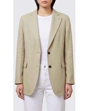 Barena Single-Breasted Linen Blend Blazer - Natural