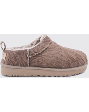 UGG Classic Micro Calf Hair Ankle Boots With Wool Lining - Brown