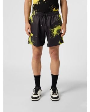 Philipp Plein Printed Technical Fabric Jogging Shorts - Black