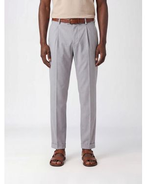 Myths Slim Fit Wool Fresco Trousers - Grey