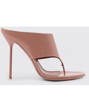 Paris Texas Leather Thong Mules Lidia - White