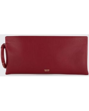 Tom Ford Aura Leather Clutch - Red