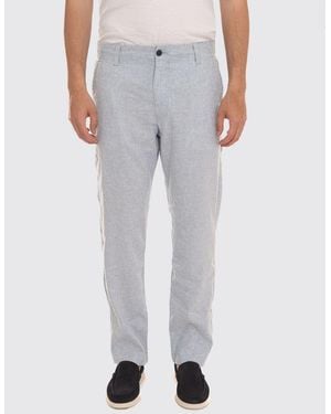 BOSS Pantalones Rectos De Mezcla De Lino Con Cordón Y Cintura Elástica - Gris
