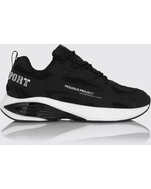 Philipp Plein Pegasus Project Mesh And Rubber Trainers - Black