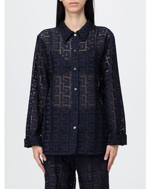 Liviana Conti Monogram Cotton Blend Shirt - Blue