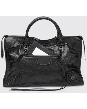 Balenciaga Bolso Le City De Piel Arena - Negro
