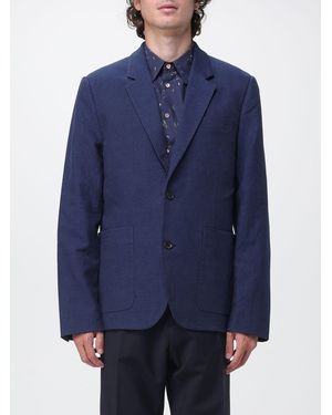 Paul Smith Einreihiger Blazer Von Aus Leinen- Und Baumwollmischung Mit Aufgesetzten Taschen - Blau