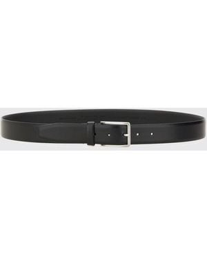 BOSS Adjustable Smooth Leather Belt With Pin Buckle - White