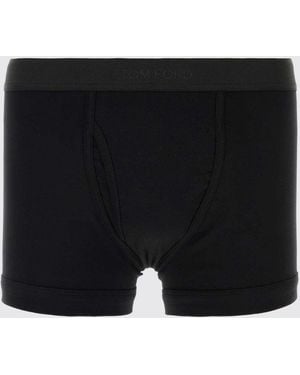 Tom Ford Set De Dos Bóxers De Algodón Elástico Con Cintura Logotipada - Negro