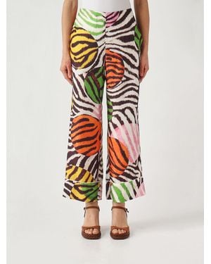 Maliparmi Printed Silk Trousers - Multicolour