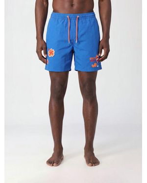 MC2 Saint Barth Short Swim Shorts With Elasticated Drawstring Waist - Blue