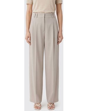 Patrizia Pepe Viscose Blend Wide Leg Trousers - Natural