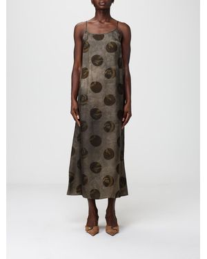 Uma Wang Anaya Printed Viscose Blend Midi Dress - Grey