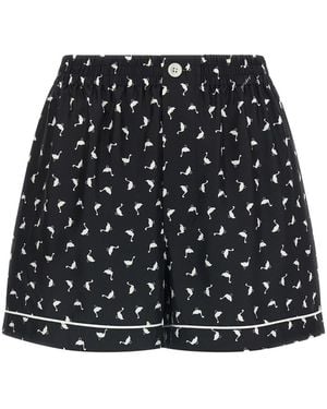 Moschino Printed Silk Shorts - Black