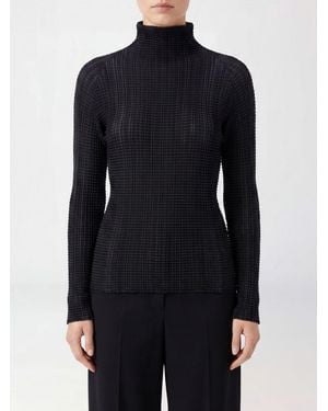 Issey Miyake Jersey De Cuello Alto Plisado Slim Fit De Manga Larga En Poliéster - Azul