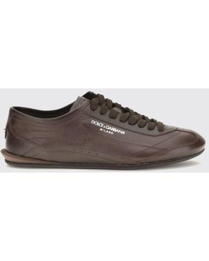 Dolce & Gabbana Dolce &Amp Gabbana Lipari Low-Top-Sneakers Aus Glattem Kalbsleder Mit Logo - Braun