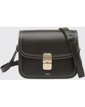A.P.C. Grace Mini-Umhängetasche Aus Glattem Rindsleder Mit Schnalle - Schwarz