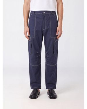 Carrera Bay Wide-Leg Cotton Cargo Trousers With Side Pockets - Blue