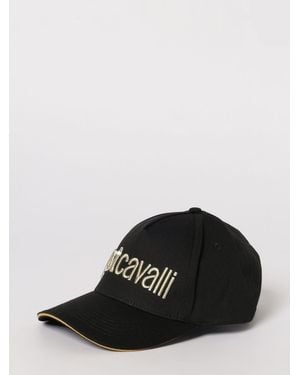 Just Cavalli Cotton Twill Hat With Embroidered Logo - Black
