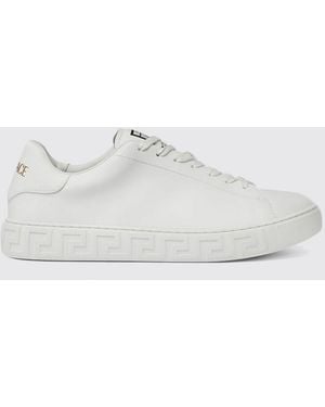 Versace Greca Leather Trainers - White