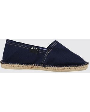 A.P.C. Espadrilles En Coton À Bout Rond Et Talon Bas - Bleu