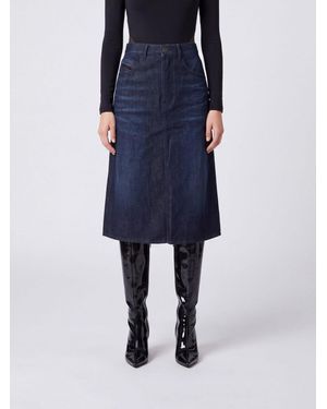 DIESEL De-Irti High-Waisted A-Line Denim Midi Skirt - Blue