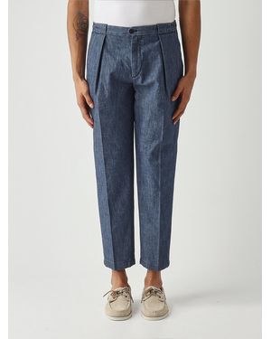 Briglia 1949 Slim Fit Cotton Pants - Blue