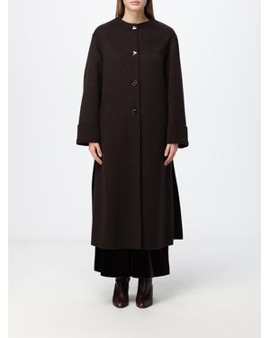 Agnona Single-Breasted Long Coat - Black